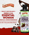 Barlean's Essential Woman Chocolate Mint Blend From Flax Oil With Omegas 3 6 And 9 And Gla Vegan Non Gmo Gluten Free 16 Ounces Fg-10056