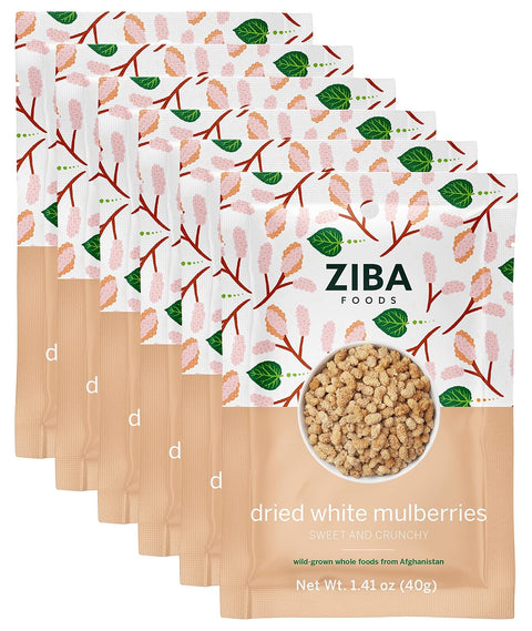 Ziba Foods Wild Grown Dried Mulberries | Non-GMO, Vegan, Whole 30 Friendly & Paleo, White Mulberry Dried Fruit Pack | Wild Grown Superfood Naturally High In Immune Boosting Antioxidants, 5.3 oz