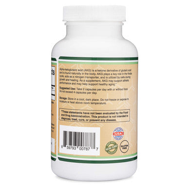 AKG Supplement (Alpha Ketoglutaric Acid) 1,000mg Per Serving (180 Capsules) Different and May Be More Effective Than AAKG (Recently Studied for Healthy Aging Properties) by Double Wood Supplements