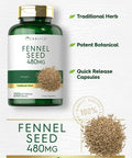 Carlyle Fennel Seed 480mg | 200 Capsules | Herbal Supplement | Non-GMO
