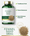 Carlyle Fennel Seed 480mg | 200 Capsules | Herbal Supplement | Non-GMO