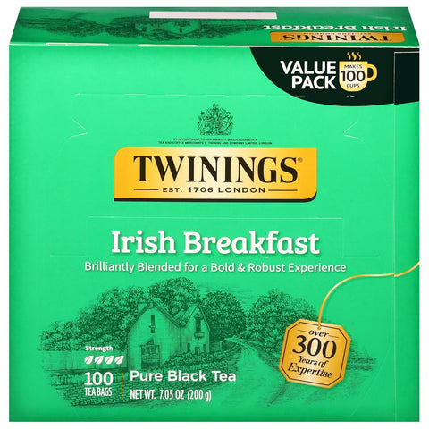 Twinings Lemon & Ginger, Caffeine-Free Herbal Tea Bags, 100 CT Box (1 Pack) | Spicy & Tangy, Ginger, Lemon Peel, Lemongrass, Blackberry Leaves, Soothe Digestion, 100 Foil Lined Individually Wrapped Bags