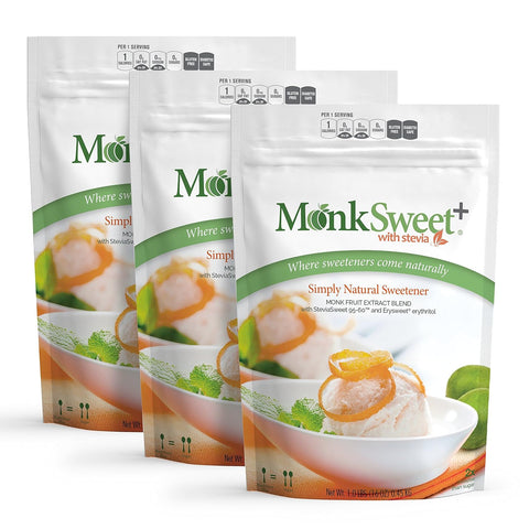 MonkSweet Plus - 5 lb bag - Monk Fruit, Stevia & Erythritol Blend NonGMO Low Carb Sweetener