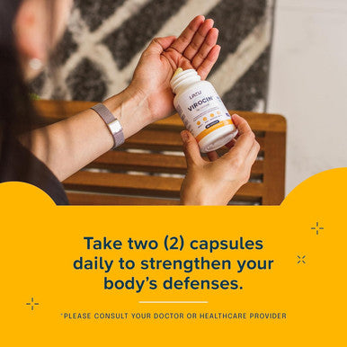 Lazu Virocin - Zinc Supplement - Zinc Ionophore Zinc, Vitamin C, Vitamin D3 Enhanced Immune Support And Rapid Absorption 60 Capsules