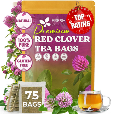 FreshDrinkUS, Premium 75 Mulberry Leaf Tea Bags, 100% Natural & Pure from Mulberry Leaves. Loose Leaf Herbal Tea. Made with Natural Material Tea Bags. No Sugar, No Caffeine, No Gluten, Vegan.