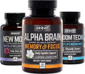 Onnit Nootropic Stack - Alpha Brain (30ct) + Mood (30ct) + Shroom Tech Sport (28ct)