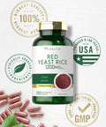 Carlyle Red Yeast Rice | 250 Capsules | Non-Gmo, Gluten Free Supplement