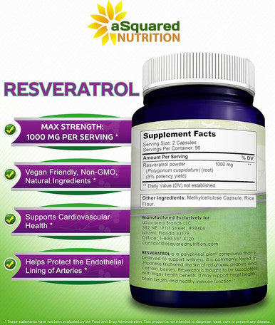 100% Natural Resveratrol - 1000Mg Per Serving Max Strength (180 Capsules) Antioxidant Supplement, Trans-Resveratrol Pills For Heart Health & Pure, Trans Resveratrol & Polyphenols