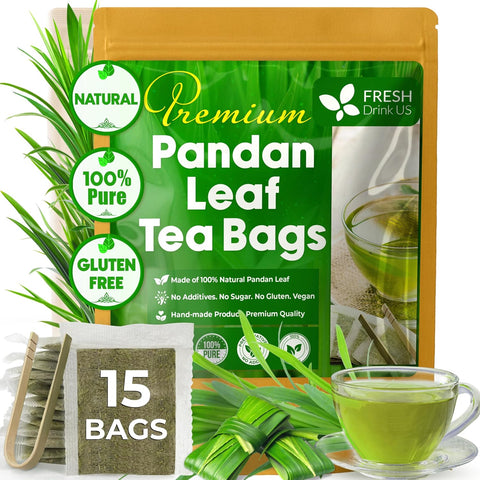 FreshDrinkUS, Premium 75 Mulberry Leaf Tea Bags, 100% Natural & Pure from Mulberry Leaves. Loose Leaf Herbal Tea. Made with Natural Material Tea Bags. No Sugar, No Caffeine, No Gluten, Vegan.