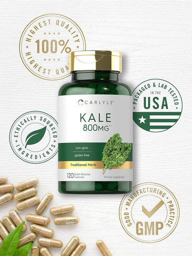 Carlyle Kale Extract 800mg | 120 Capsules | Non-GMO and Gluten
