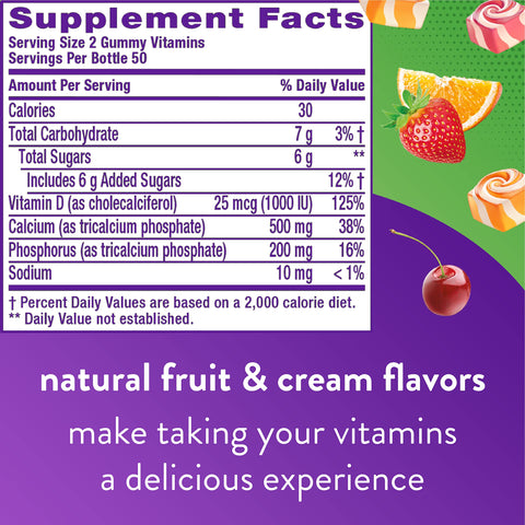 Viactiv Calcium Chews and vitafusion Calcium Gummy Vitamins Calcium Supplements for Bone and Teeth Support 60 Count 100 Count