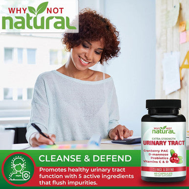 Why Not Natural 5-In-1 Uti Pills With D Mannose, Cranberry Pac Extract, Probiotics And Vitamin C & D - Urinary Health Formula For Women And Men