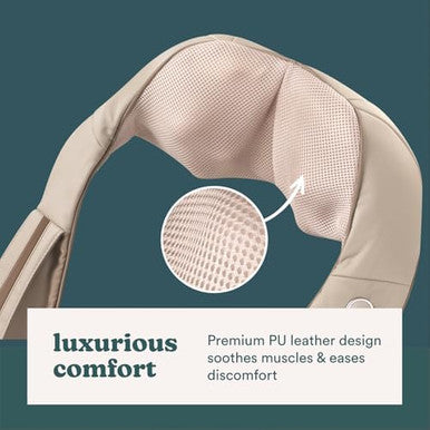 Homedics Neck Massager, Heated Shiatsu Neck, Shoulder And Back Massager With 3 Speeds, Changes Of Direction, And Convenient Straps - Portable Relief For Neck, Shoulders, Back, & Legs