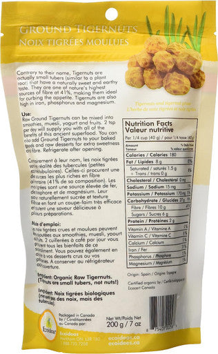 Ecoideas Organic Tigernuts, Stone Ground, 200g