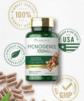 Carlyle Pycnogenol 100 Mg | 30 Capsules | Non-Gmo And Gluten Free Formula | French Maritime Pine Bark Extract Supplement