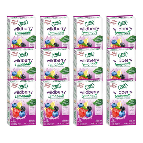 True Citrus TRUE LEMON Original Lemonade Drink Mix No Artificial Sweeteners Low Calorie Water Flavor Packets & Water Enhancer with Stevia 30 Count (Pack of 1)