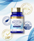 Carlyle Biotin 10000Mcg | 250 Fast Dissolve Tablets | Max Strength | Vegetarian, Non-Gmo, Gluten Free Supplement