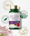 Carlyle Red Wine Extract Capsules | 1000mg | 120 Count | Non-GMO and Gluten Supplement
