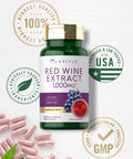 Carlyle Red Wine Extract Capsules | 1000Mg | 120 Count | Non-Gmo And Gluten Free Supplement