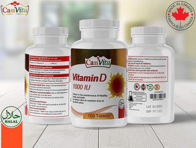 Canvita Halal Vitamin D 1000IU For Adults All-In-One for Immunity, Bones, and Teeth Support FDA and GMP-Approved Delicious Chewable Tablet Made in Canada