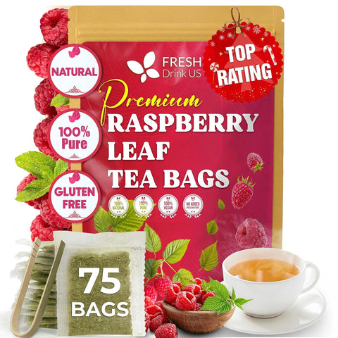 FreshDrinkUS, Premium 120 Mulberry Leaf Tea Bags, 100% Natural & Pure from Mulberry Leaves. Loose Leaf Herbal Tea. Made with Natural Material Tea Bags. No Sugar, No Caffeine, No Gluten, Vegan.