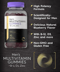 Carlyle Men's Multivitamin Gummies | 90 Count | Natural Blueberry Flavor | Vitamin C, D3 and Zinc | Vegetarian, Non-GMO, Gluten Free Supplement