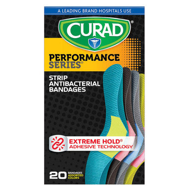 Curad -CUR5020 Performance Series Antibacterial Adhesive Bandages 1 X 3.25 Inch 20 count