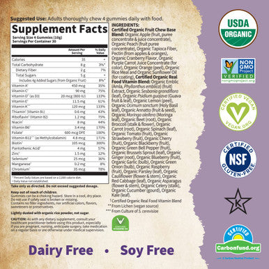 Garden of Life Organics Prenatal Gummies Multivitamin With Vitamin D3 B6 B12 C & Folate For Healthy Fetal Development Organic Non-Gmo Gluten-Free Vegan Berry Flavor 30 Day Supply