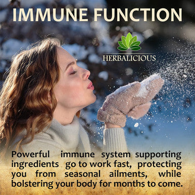 Herbalicious Quinine Immune Guard - Quinine Capsules Supplement with Vitamin C D3 Zinc - for Muscle Cramps Relief & Stomach Wellness - Non-GMO Cinchona Bark Herbal Supplements - 500mg 60 Capsules
