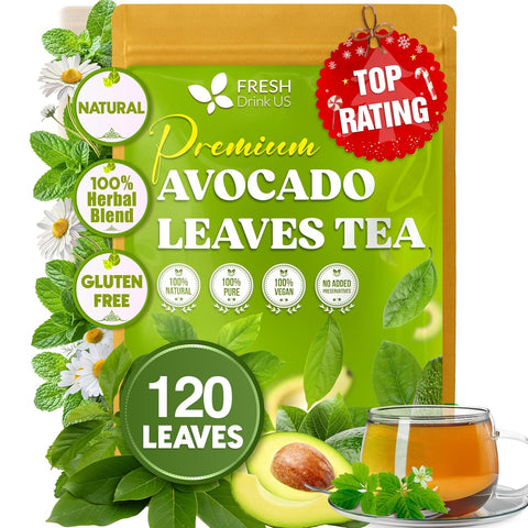 FreshDrinkUS, Premium 120 Mulberry Leaf Tea Bags, 100% Natural & Pure from Mulberry Leaves. Loose Leaf Herbal Tea. Made with Natural Material Tea Bags. No Sugar, No Caffeine, No Gluten, Vegan.