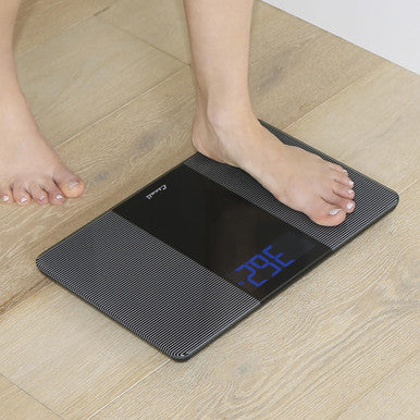 Escali Extra Wide Digital Bathroom Scale For Body Weight With Wide Platform For Natural Stance And Stability High Capacity Of 400 Lb Batteries Included