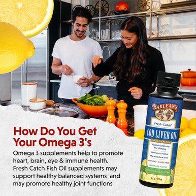 Barlean s Cod Liver Oil Omega 3 Fish Oil With 900Mg Lemonade 8 Oz