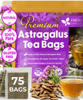 FreshDrinkUS, Premium 75 Mulberry Leaf Tea Bags, 100% Natural & Pure from Mulberry Leaves. Loose Leaf Herbal Tea. Made with Natural Material Tea Bags. No Sugar, No Caffeine, No Gluten, Vegan.