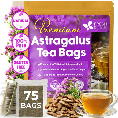 FreshDrinkUS, Premium 120 Mulberry Leaf Tea Bags, 100% Natural & Pure from Mulberry Leaves. Loose Leaf Herbal Tea. Made with Natural Material Tea Bags. No Sugar, No Caffeine, No Gluten, Vegan.