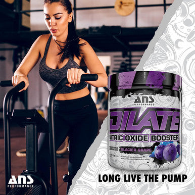 ANS Performance Dilate Pump PreWorkout Powder - Dietary Supplement - Maximizes Muscle Growth, Strength Performance - No Stims, Beta-Alanine, Creatine - 30 Servings