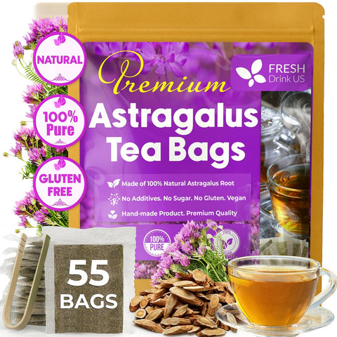 FreshDrinkUS, Premium 50 Mulberry Leaf Tea Bags, 100% Natural & Pure from Mulberry Leaves. Herbal Tea. Made with Natural Material Tea Bags. No Sugar, No Caffeine, No Gluten, Vegan.
