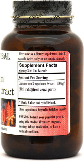 Cynomorium Songaricum Extract 10:1 - 60 600mg Vegicaps - Stearate Free, Bottled in Glass!