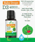 Carlyle Baby Vitamin D3 Liquid Drops | 400 IU | .31oz (9.2 mL) 1 Year Supply (365 Servings) | Vegetarian Non-GMO and Gluten by Lil' Sprouts