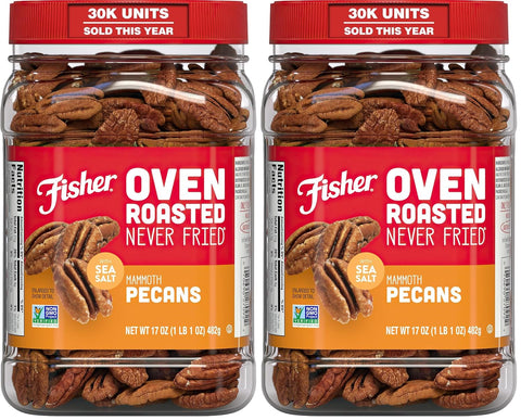 Fisher Oven Roasted Never Fried Mixed Nuts with Peanuts, 24 Ounces | Pack Of 1, Peanuts, Almonds, Cashews, Pistachios, Pecans, Trail Mix, Healthy Snacks For Adults, Made With Sea Salt