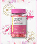 Carlyle Hair Skin And Nails Vitamins | 75 Gummies | With Biotin And Collagen | Gummy Supplement For Women | Strawberry Flavor