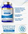 Carlyle Digestive Enzymes | With Probiotics & Prebiotics | 180 Capsules | Vegetarian, Non-Gmo And Gluten Free Supplement