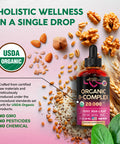 NUTRAHARMONY Usda Organic Vitamin B-Complex B5 Pantothenic Acid | B12 Methylcobalamin | B1 Thiamine | B6 Pyridoxine | B7 Biotin | B9 Folic | B3 Niacinamide - B Complex Liquid Drops, Made In Usa Supplement, 2Fl Oz