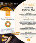 Healthspan Turmeric 200mg (1 Month Supply) | 4,000mg Fresh Turmeric Root | with Added Vitamins B12 & C with Siberian Ginseng Extract | Immune Health | Vegan
