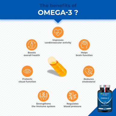 Laboratoires Nutrimea Omega 3 & Antarctic Krill - Wild Fish Oil - Natural Antioxidant - Cognition & Immune System - Concentrated EPA/DHA & Astaxanthin - Fish Oil - Made in France - Nutrimea