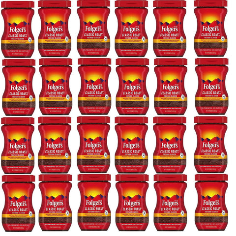 Folgers Instant Coffee Crystals, Classic Roast, 24 Ounces