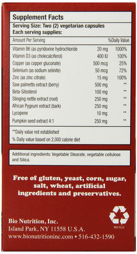 Bio Nutrition Prostate Wellness Vegi-Caps, 60 Count