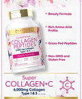Carlyle Biotin 10000mcg | Collagen Peptides 6000mg | Beauty Supplement Double Pack Bundle