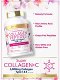 Carlyle Biotin 10000mcg | Collagen Peptides 6000mg | Beauty Supplement Double Pack Bundle