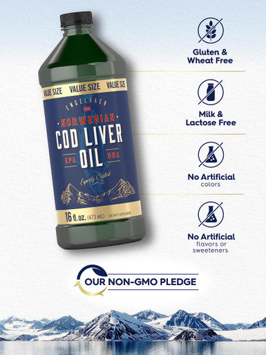 Carlyle Norwegian Cod Liver Oil | 16Oz | Pack Of 3 Bottles | Liquid Unflavored Fish Oil Supplement | Non-Gmo, Gluten Free