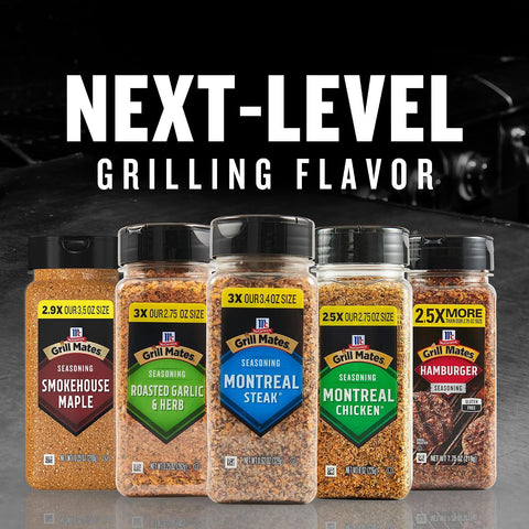 McCormick Grill Mates Seasoning, Montreal Steak, No MSG Added, Gluten Free, No Artificial Flavors, For Transforming Everyday Cuts of Meat and Vegetables into a Grilling Masterpiece, 11.62 oz